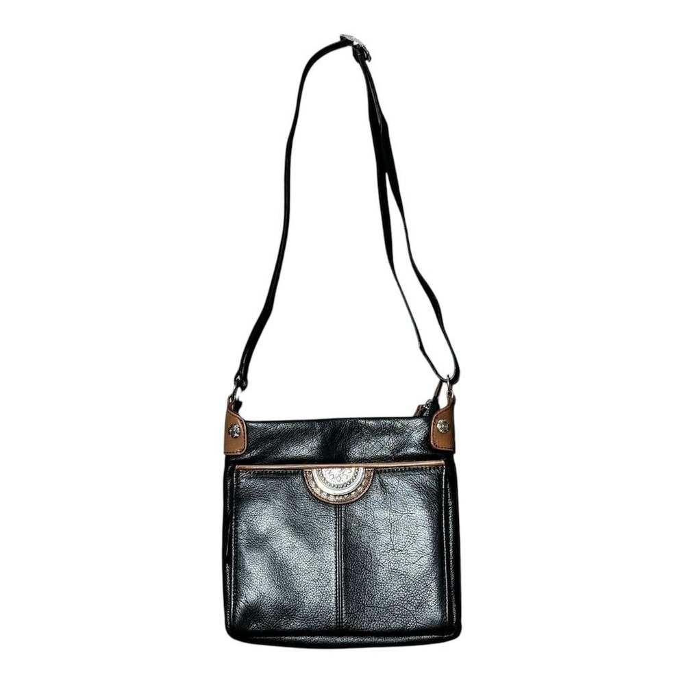 Brighton Shiloh Women's Crossbody Bag Black/Brown Trim Medium Adjustable‎ Strap